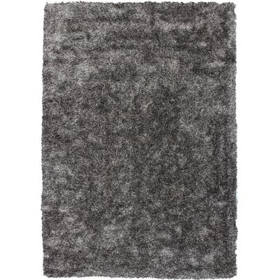 Hochflor-Teppich BRUNO BANANI "Alga", grau (grau, weiß), B:160cm H:40mm L:230cm, Kunstfaser, Teppiche, Uni, Shaggy, Langflor, besonders weich und kuschelig, Wohnzimmer Image