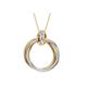 CARISSIMA Gold Women's 18ct 2-Colour Gold Yellow and White Gold Bail with 16.5mm Double Circle Pendant on 18ct Yellow Gold Curb Chain 46cm/18'