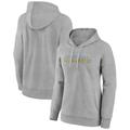 Women's Fanatics Branded Heather Gray Los Angeles Chargers Iconic Cotton Fleece Checklist Pullover Hoodie