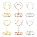 10/20Pcs Coeur Forme Ronde En Métal Porte-Cartes Porte-numéros de Table Cadres-Photo Porte-Clip