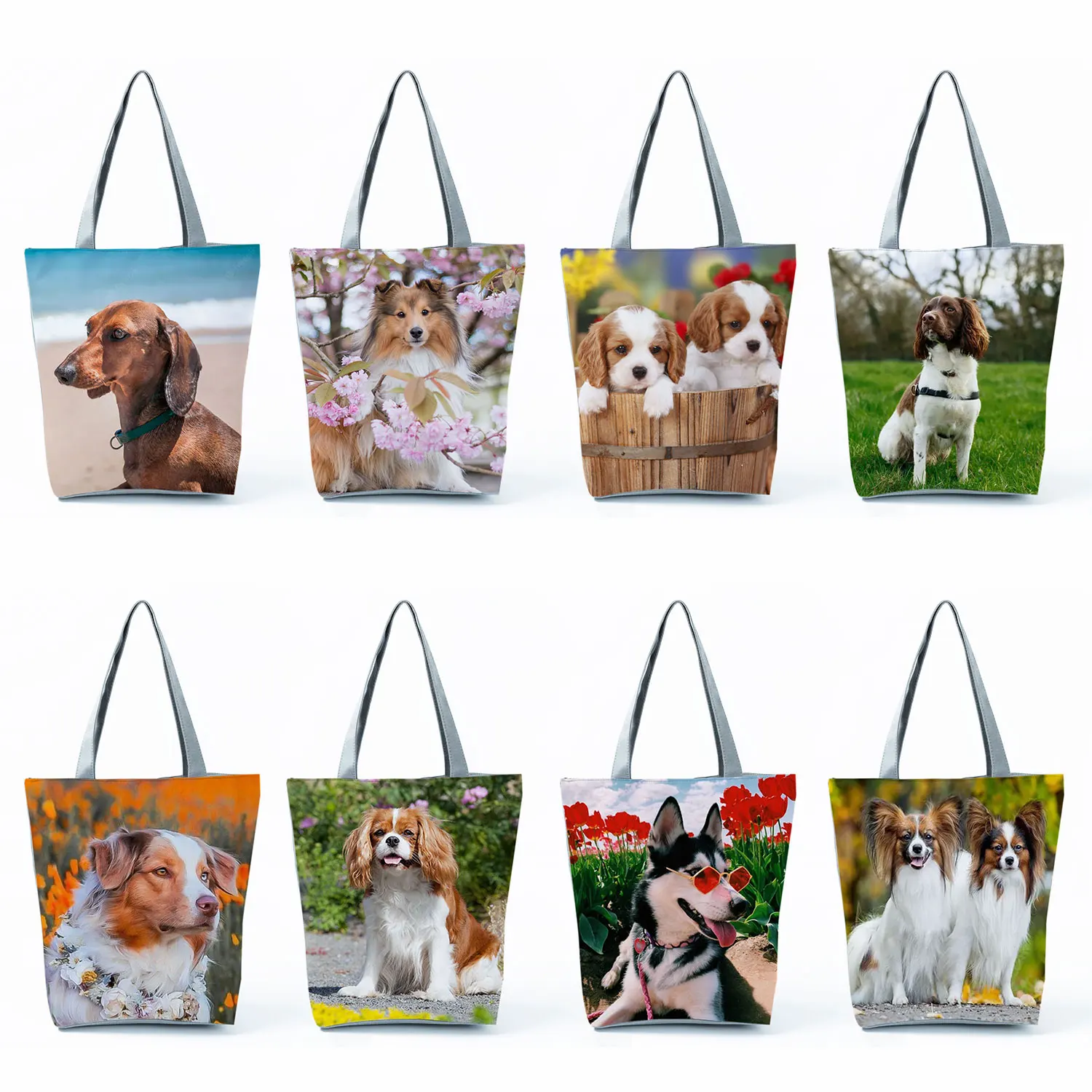 Sacs à main FN anian/Chihuahua pour femmes, sac à imprimé animal mignon, fourre-tout haute capacité, sacs de shopping portables, mode