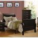 Louis Philippe III Twin Sleigh Bed in Black with KD Headboard and Footboard