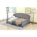 Modern Luxury Daybed with Button Tufted Upholstered Wingback and Tailored Piped Edges, Grey