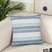 Sevita Blue Chevron Natural Cotton Square Pillow, Feather Filled, Set of 2 or 4