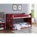 Contemporary Cargo Container Design Twin over Twin Metal Bunk Bed, Red Finish