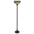 CHLOE Lighting EMPRESS Tiffany-style Dark Bronze 1 Light Torchiere Lamp 14 Shade