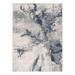 Lela Collection Gray and Blue Abstract Polyester Rug - 7 6 X 10 6