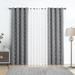 Pinewave Grey Patterned Room Darkening Curtains Mix and Match Sheer For Bedroom Silver Geometric Moroccan Metallic Sparkle Drapes 52W x95L x4 Grommet Top