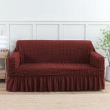Rosnek 1 Piece Sofa Slipcover with Skirt Fitted Couch Cover High Stretch Durable Furniture Protector Country Style 2 Seater