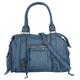 Shopper SAMANTHA LOOK Gr. B/H/T: 34 cm x 27 cm x 12 cm onesize, blau Damen Taschen Handtaschen echt Leder, Made in Italy