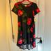 Lularoe Dresses | New Lularoe Carly Dress With Roses - Xxs | Color: Black/Red | Size: Xxs