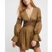 Free People Dresses | Free People Lindsey Mini Dress | Color: Brown/Green | Size: 6