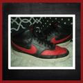 Nike Shoes | Black-Red Nike Sneakers Court Vision Mid Casual Shoes Dm868-001~Mens Size 11.5 | Color: Black/Red | Size: 11.5