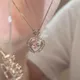 Pendentif coeur en cristal rose creux vintage pour femme bijoux esthétiques de mariage mode