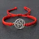 Bracelet porte-bonheur en corde tressée à la main symbole OM cordon réglable rouge et noir bijoux