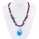 Collier avec pendentif lumineux en pierre bleue pour femme bijou à la mode