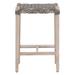 Costa Outdoor Backless Counter Stool - Dove Flat Rope, Gray Teak - Essentials For Living