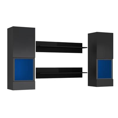 4pcs Modern High Gloss Wall Mount Floating Entertainment Center