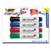 2Pc Bic Intensity Low Odor Bold Tank-Style Dry Erase Marker Xl Bullet Tip Assorted Colors 4-Set