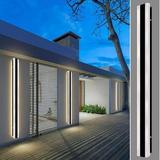 Outdoor Wall Sconce LED Modern Wall Lights Fixture Long Strip Black Sconces Wall Lighting White Acrylic Wall Light IP67 Suitable for Living Room Porch Patio Garage (Cold Light(6000k) 47 INCH)
