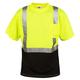10-Pack of Cordova V451-XL Cor-Brite Type R Class II Lime Birdseye Mesh T-Shirt Short Sleeves Chest Pocket 2-Inch Silver Reflective Tape Black Front Panel X-Large