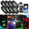 8x RGB LED Rock Light Kit For Off-Road Underglow Foot Wheel Well Light Truck ATV