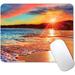 Hawaiian Mouse Pad Pacific Sunset Beach Mouse Pad Hawaii Colorful Sky Wavy Ocean Surface Scene Rectangle Non-Slip Rubber Base Office Mousepad 9.5 X 7.9 Inch