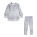 TAIAOJING Toddler Girl Fall Winter Outfits Kids Baby Boy Girl Clothes Unisex Solid Sweatsuit Long Sleeve Warm Pullover Tops Pants Set Fall Winter Pajamas Outfits Fall Outfits 4-5 Years