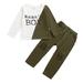 5T Little Boys Clothes 4-5Y Outfits Baby Boys MAMA S BOY Color Matching Long Sleeve Top Pants Set Size 2-6T