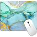 Green Teal Marble Mouse Pad Modern Gold Teal Mouse Pad Design for Women Men Non-Slip Rubber Base Gaming Square Mousepad for Computers Laptop Office 9.5 X 7.9 inch Green and Gold