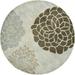 SAFAVIEH Soho Brisbane Floral Wool Area Rug Light Grey 8 x 8 Round