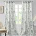 Yipa Curtains Light Filtering Window Curtain Grommet Luxury Voile Semi Sheer Bedroom Linen Textured Privacy Long Home Decor Blue 52 x 96 in