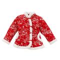 Toddler Baby Girl Coat Quilted Chinese New Year Kids Floral Jacket Outfits Traditional Tang Tank Outerwear Trench Coat for Girls Size 7 Short Jacket for Girls Girls Snow Jacket Melody Jacket