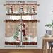 Fashnice Thermal Insulated Kitchen Valance Xmas Cafe Tier Christmas Short Window Curtain Christmas Half Window Drapes Slot Top Bathroom Scarf Style-G 2pc-Tier Curtain: W:42 x H:45