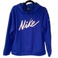 Nike Tops | Nike Hoodie Blue Pink Logo Sweatshirt Side Pockets Women’s Small | Color: Blue/Pink | Size: S