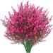 Zukuco 8 Bundles Artificial Lavender Flowers Outdoor Fake Flowers for Decoration UV Resistant No Fade Faux Plastic Plants Garden Porch Window Box DÃ©cor (Rose Red)