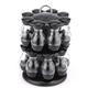 Black Rotating Spice Rack with 100 ml Spice Jar, ABS Spice Container, Space Saving Spice Rack, Suitable for Storage and Use of Various Spices in the Kitchen (16)
