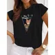 T-shirt imprimé humoristique Ew People pour femmes vêtements féminins chat animal années 90