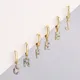 HECHENG-Boucles d'Oreilles en Laiton Cubique avec Breloques en Clip de Conique 26 Lettres pour