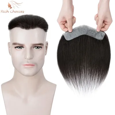 Extensions de cheveux naturels pour hommes choix riche toupet pour ligne frontale système de