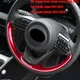 Autocollants de couverture de volant de voiture en fibre de carbone ABS rouge et noir décoration
