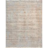 "Pasargad Home Transitional Collection Hand Knotted Bsilk & Wool Area Rug, 7' 9"" X 10' 0"", Blue/Gold - Pasargad Home pdc-2779 8x10"