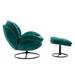 Velvet Upholstered Accent Chair TV Chair Living Room Swivel Chair Chaise Lounges with Chair & Ottoman Sets and Metal Frame