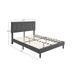 MUSEHOMEINC Tufted Upholstered Platform Bed with Adjustable Height Headboard
