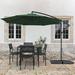 10 ft Steel Crank-lift Cantilever Umbrella With Weighted Base