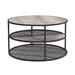 17 Stories 3 Tier Farmhouse Round Coffee Table Wood/Metal in Gray | 18 H x 32 W x 32 D in | Wayfair 20949A1C1A0C4D0A8A403F151226368E