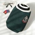 Goory Sweater Two-legged Jumper Ribbed Knit Small Dogs Fashion Vest Striped Holiday Soft Breathable Thickened Warm Playing Dark Green L