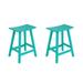 WestinTrends Malibu 24 Inch Outdoor Bar Stools Set of 2 All Weather Resistant Poly Lumber Adirondack Counter Height Stools Turquoise