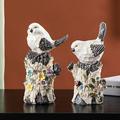 OUHUON Garden Bird Statue Garden Collection Resin And Stone Decorative Garden