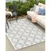 Rugs.com Outdoor Lattice Collection Rug â€“ 9 x 12 Ivory Flatweave Rug Perfect For Living Rooms Large Dining Rooms Open Floorplans